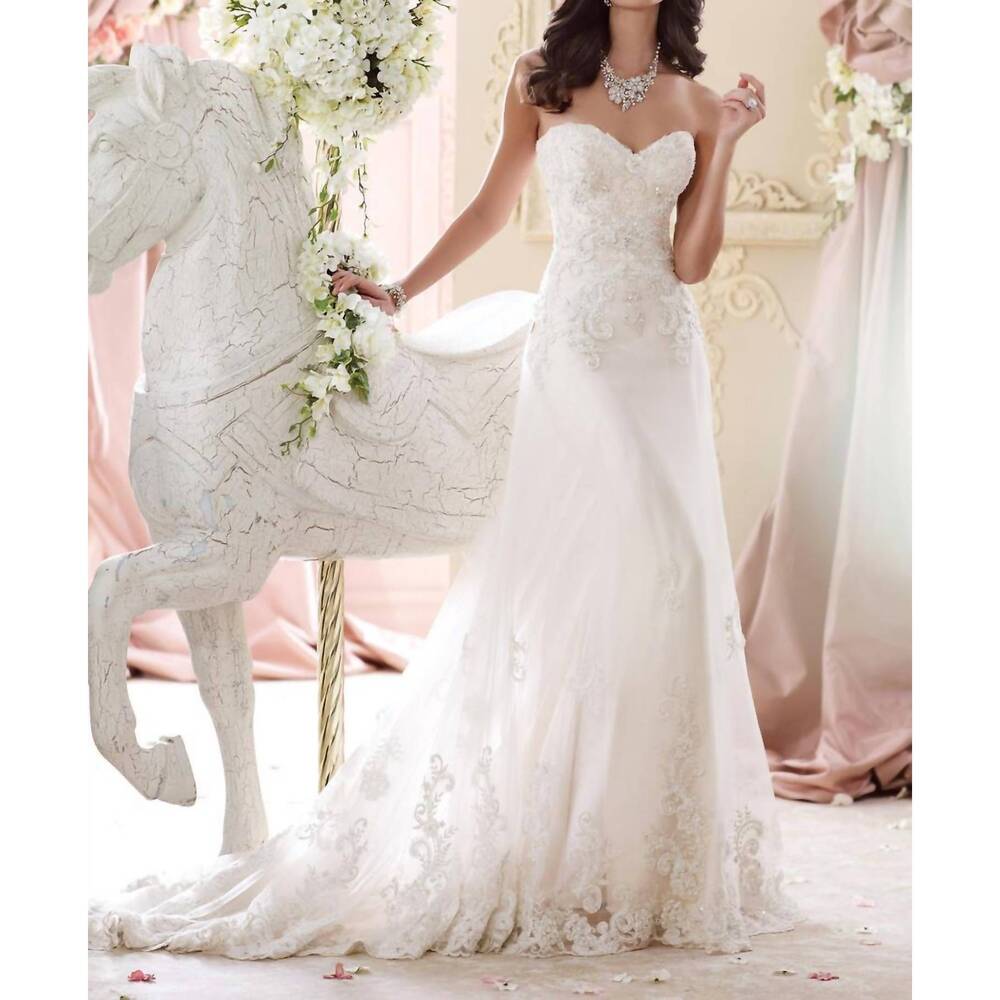 NEW MARTIN THORNBURG strapless wedding gown in ivory